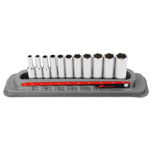 11 Piece 1/4 Inch Drive Deep Socket Set - Metric 6-Pt